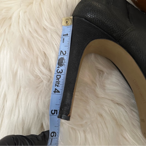 Vince Camuto Black Leather Stiletto Platform Ankle Booties Size 8.5 - Picture 14 of 15